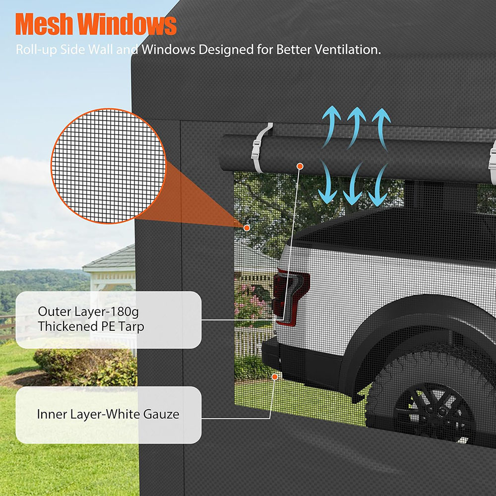 JAMFLY carport, heavy duty car canopy with roller shutters, portable garage