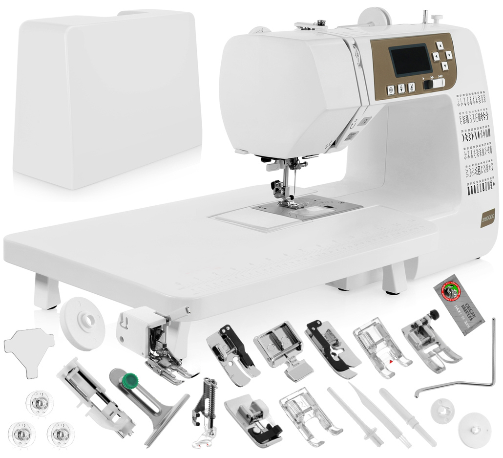 JAN 3160QDC Computerized Sewing Machine w/ Hard Cover + Extension Table + Quilt Kit + More!