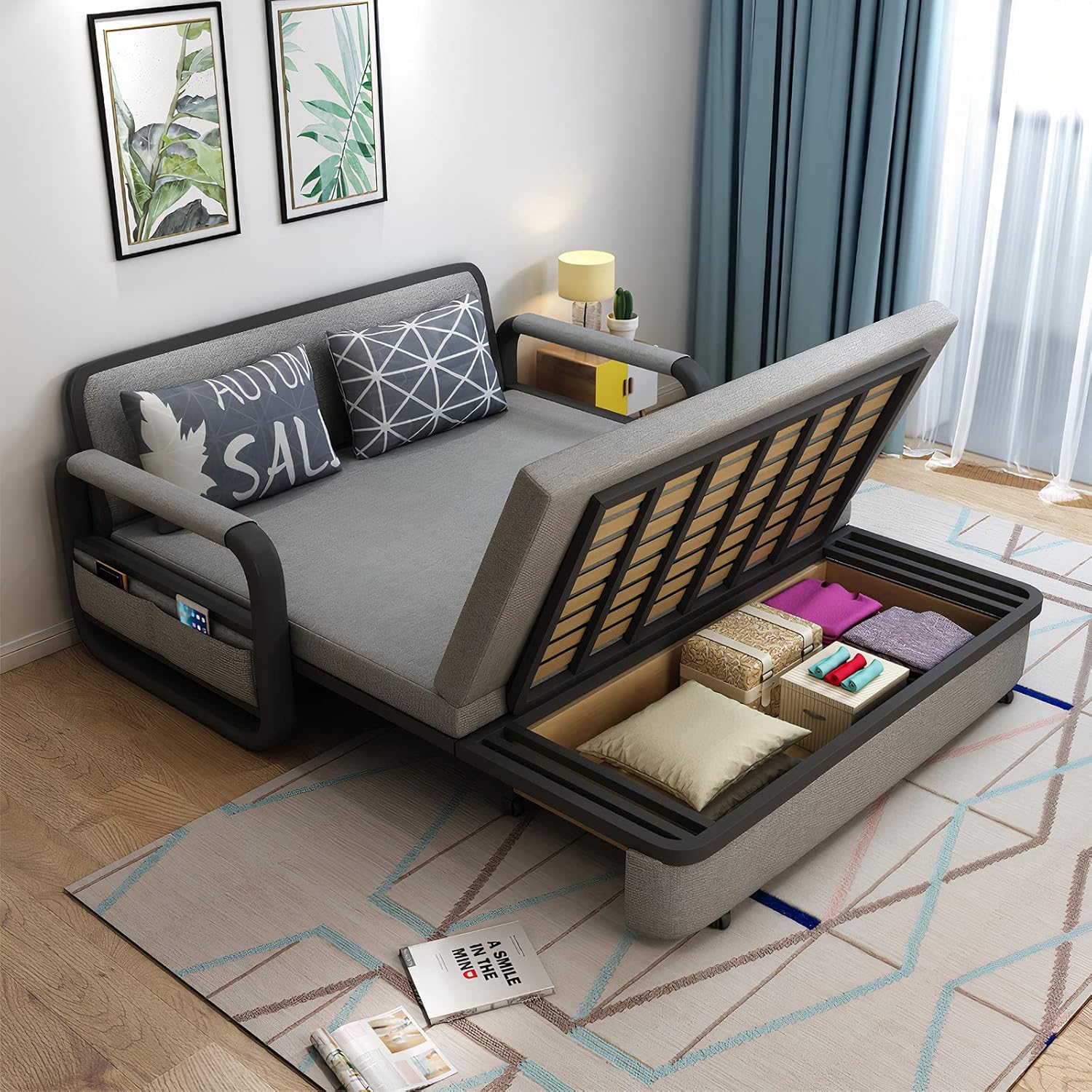 UNICORN FURNITURE Sofa bed with storage space, multifunctional sofa bed