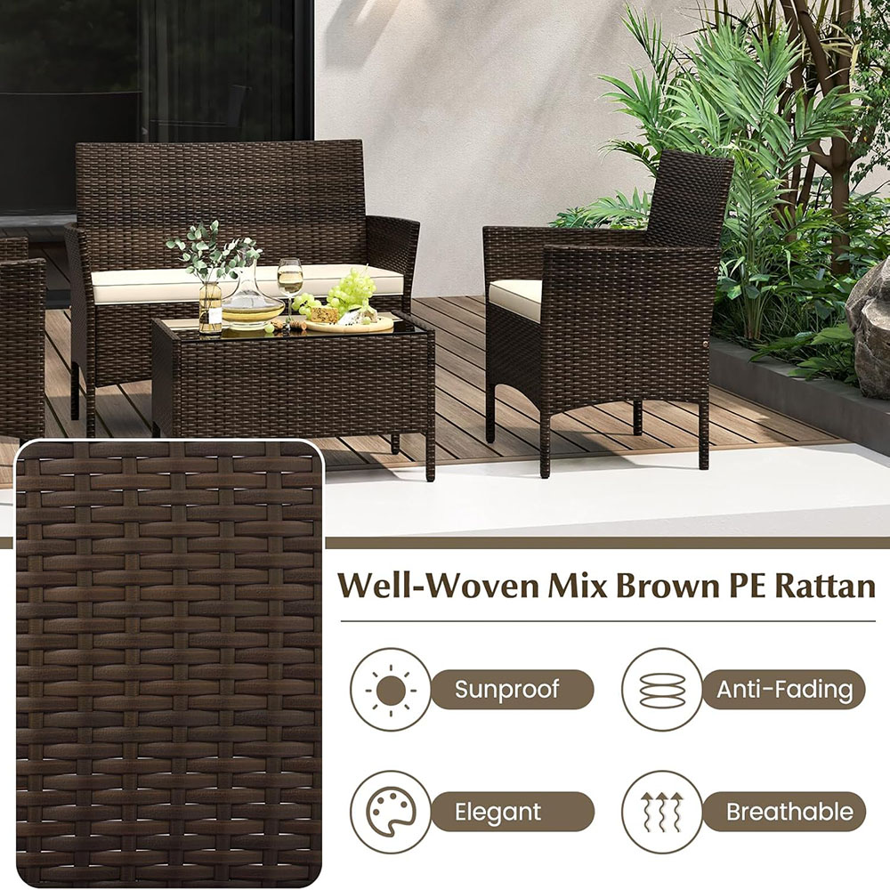 Tangkula 8-piece patio rattan reception set, outdoor wicker furniture set