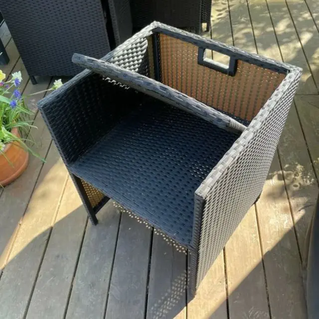 Cube Rattan Garden Furniture Set Chairs Sofa Stool Table Patio 6 Seater Set