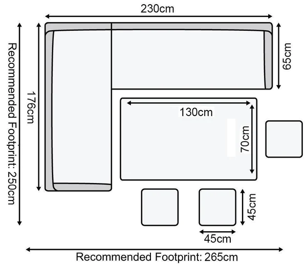 Aston Rattan Corner Sofa Set - Grey LED Cantilever Parasol - 9 Seater - Grey