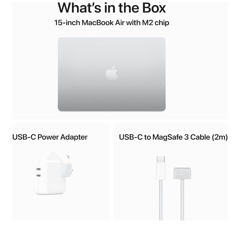 Apple 2023 MacBook Air laptop with M2 chip: 15.3-inch Liquid Retina display, 8GB RAM, 512GB SSD storage, backlit keyboard, 1080p FaceTime HD camera, Touch ID. Works with iPhone/iPad