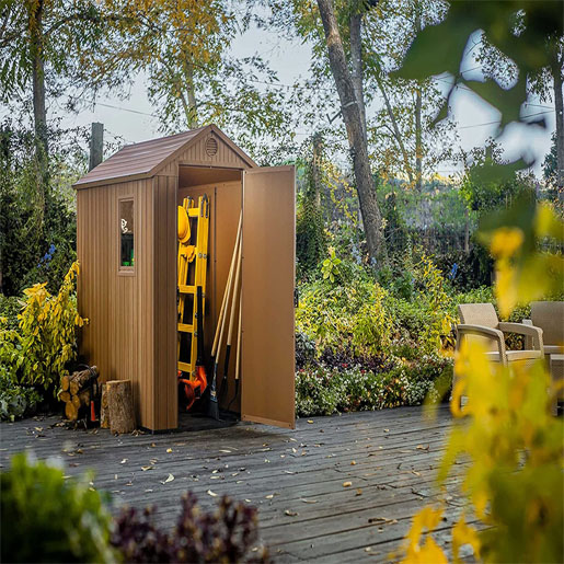 KETER DARWIN 4x6 SHED GARDEN STORAGE BROWN