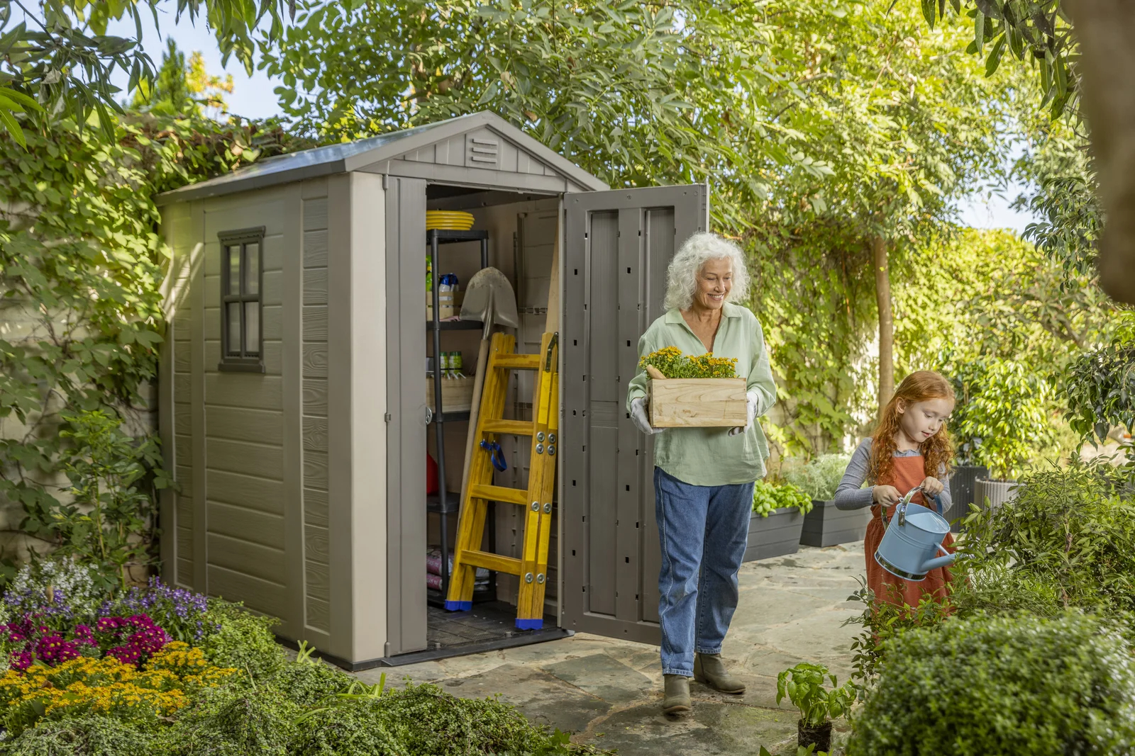 【Storage Shed】Factor 6 x 4 FT Strong Storage Shed Made Of Extremely Durable Resin & Reinforced with Steel